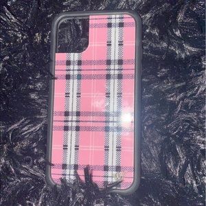 IPHONE 11 PINK PLAID WILD FLOWER CASE